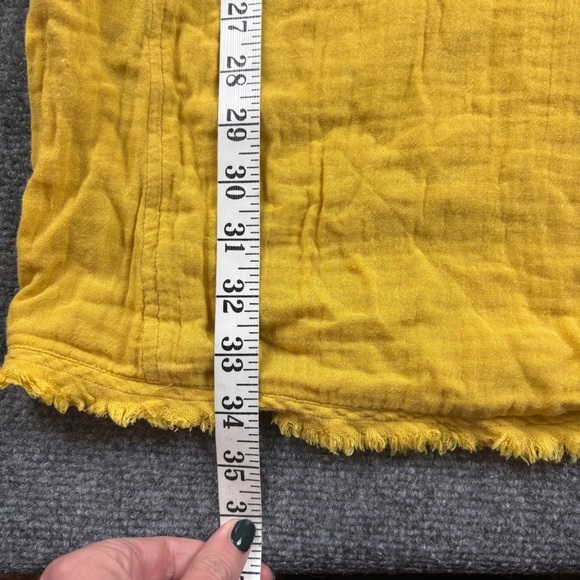 EILEEN FISHER Women’s Organic Gauze Shift Dress Raw Hem Yellow size Small Petite - Picture 8 of 9